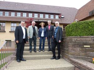 v.L. Daniel Steinrode, Dr. Rainer Prewo, Dr. Ursula Utters, BM Jochen Stoll, Lothar Kante